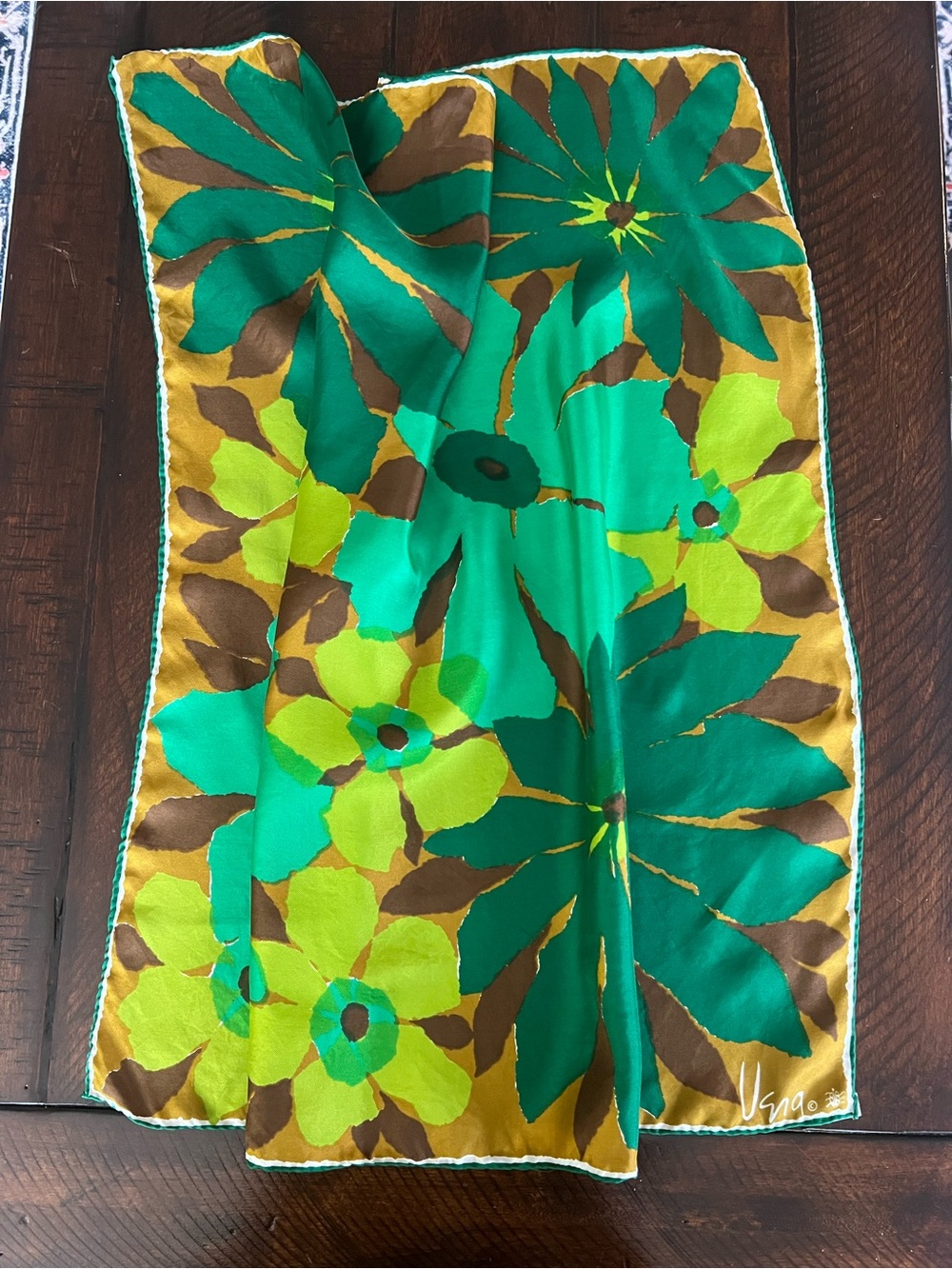 Vintage Vera Neumann Silk Scarf Ladybug Mod Floral Hand Rolled Japan